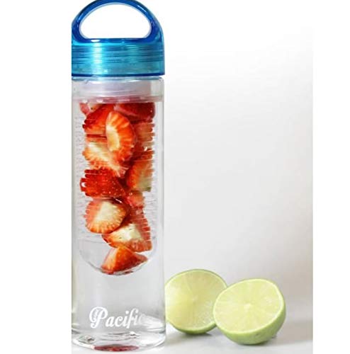 Botella de agua potable con infusor de fruta, relleno con fruta o hielo (azul) Cover