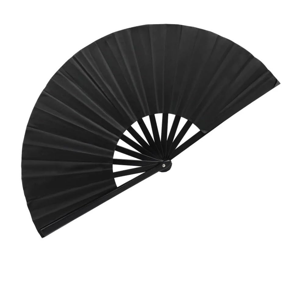 Jobaojiang Fan Folding Hand Fans For Line Dancing Big Clacking Clap Fans For Boots On The Ground Dance(Black)