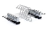12 Quality Pants Hangers Heavy Duty Add-on Skirt/Slack Metal Hanger, Extra Wide Adjustable Clips,...