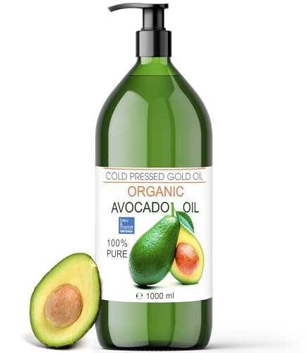 Huile d'Avocat pour Cheveux Huile d'Avocat Pure 1000 ml Vergetures Gerçures Peau Hydratation Visage Corps Pénètre la peau jusqu'à 6 fois mieux qu'une crème pour le corps Huile d'Avocat pour Cheveux Huile d'Avocat Pure 1000 ml Vergetures Gerçures Peau Hydratation Visage Corps Pénètre la peau jusqu'à 6 fois mieux qu'une crème pour le corps