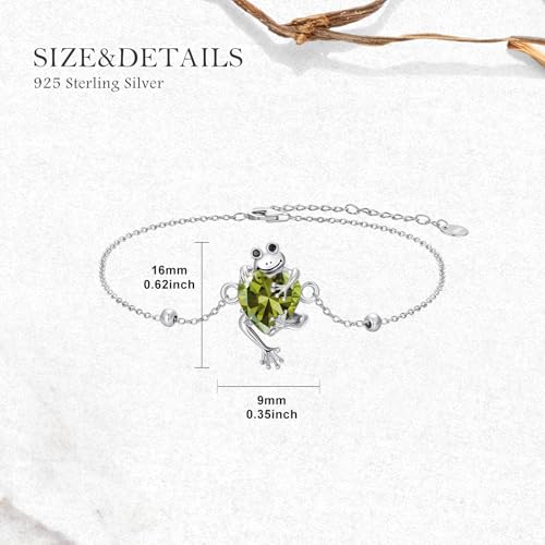 LONAGO Frog Bracelet with Synthetic Birthstone Frog Jewelry Bracelet Gifts for Women 6