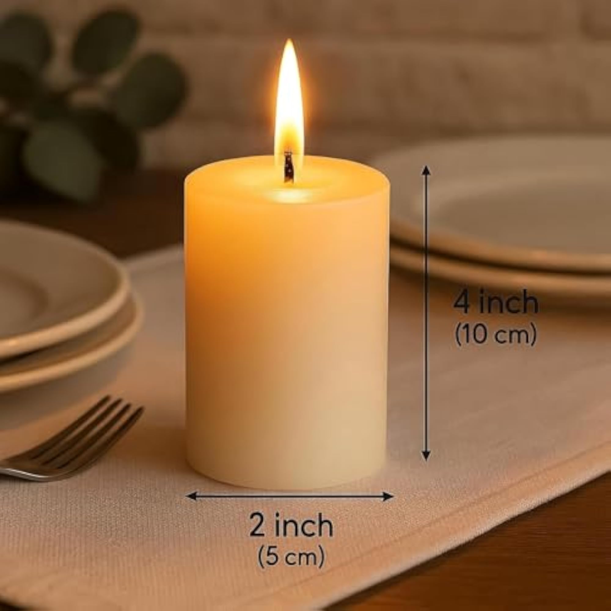 12 Pack Pillar Candles, 2x4 Inch