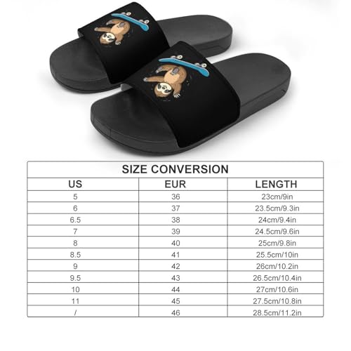 Sloth Riding Skateboard Non Slip Slides Sandals for Women Men Quick Drying Shower Shoes for Bathroom Pool Beach2