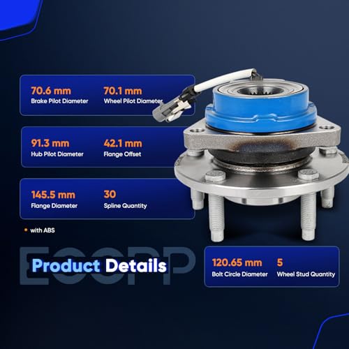 Image of ECCPP 512153 Wheel Bearing Hub Assembly for Chevrolet Corvette 1997-2008