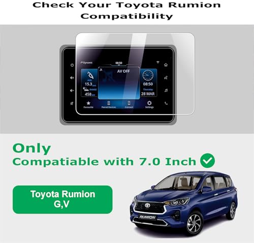 Image of OHAYO Car Infotainment Screen Protector for Toyota Rumion 2023, 2024, 2025 | 9H Hardness Military Tough Flexible Film | Scratch Resistant, HD Clear, Bubble-Free Installation | Full Coverage Display Guard | Not Tempered Glass