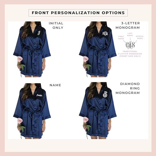 Joyma Belle Gifts Joyma Belle Women'S Satin Short Kimono Bridesmaid Robes thumb #6