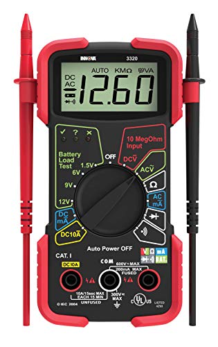 INNOVA 3320 Auto-Ranging Digital Multimeter, Red & Black