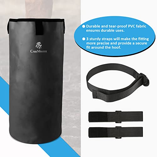 Image of Hoof Soaking Boot for Horse, Waterproof PVC Hoof Soaker Bag with EVA Foam Pad, Secure 3-Strap Equine Icing & Soaking Boot for Hooves Care, Fits Most Hooves