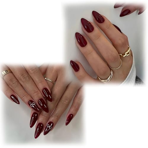 2 Boxes of 58 Pieces Press On Nails Kit, Artificial Nails for Women, Fake Nails with Nail Extensions, Stick On Nails for Special Occasions and Daily