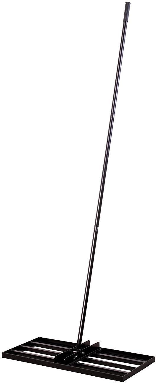 Royal Gardineer Rakel: Rasenrakel/Nivellierrechen, 75x35cm, inkl. 2 Meter langem Metallstiel (Garten-Nivellierharke, Rasennivellierwerkzeug)