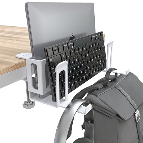 Support vertical pour ordinateur portable à 2 emplacements et rangement bureau