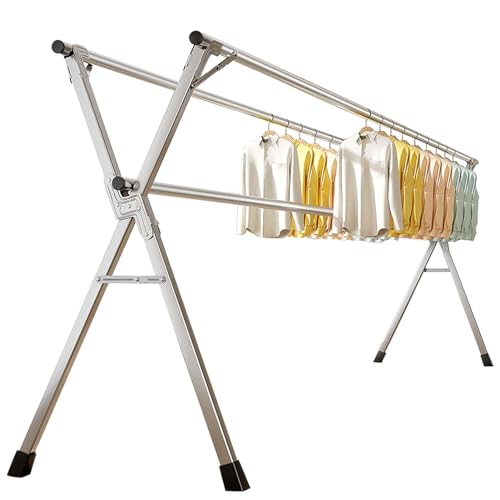 Étendoir à linge pliable intérieur extérieur en acier inoxydable réglable