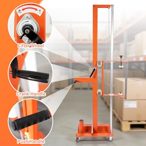 Image of Semi-Automatic Trolley Pallet Wrapper, Heavy Duty Mobile Stretch Film Wrapping Machine with Adjustable Height, Heavy-Duty Steel Frame for Warehouse Logistics