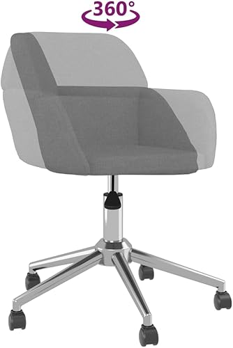 Miniatura 7 de Sillas de comedor giratorias, 2 sillones tapizados modernos de tela gris claro para cocina, comedor, rotación flexible de 360 grados