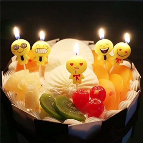 Image of Wanna Party Wax Smiley's Candles (Yellow, Pack of 5)