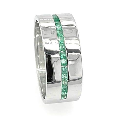 Natural Emerald 925 Solid Sterling Silver Men's Ring Size 6, 7, 8, 9, 10, 12, 13