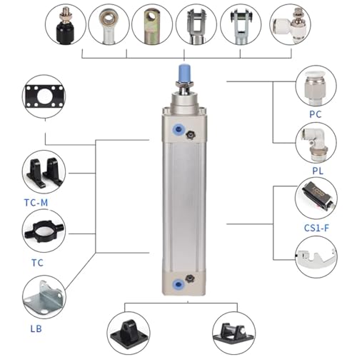 Cylindre pneumatique DNC alésage 40 course 80 mm vérin double effet DNC-40-80-PPV-A