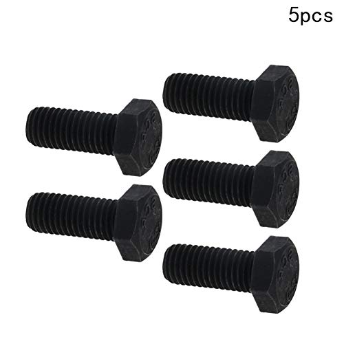 Image of Aicosineg 5Pcs M12 x 30mm Carbon Steel Grade 12.9 External Hex Head Screw Bolts Metric Fully Thread Hexagon Bolts Fastener Hex Bolts for Hardware Furniture Machinery Black 1.48x0.74x0.74inch