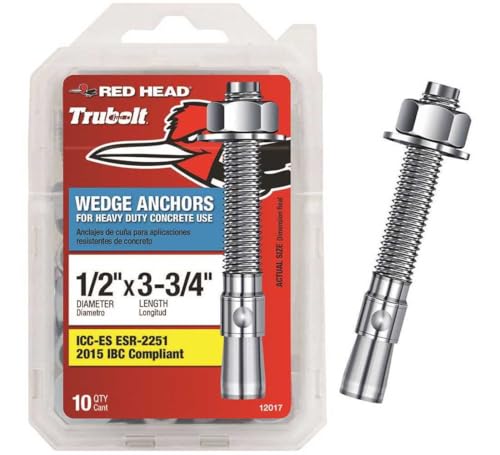 red head 12 in x 3-34 in wedge anchor 10ct