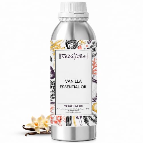 Image of VedaOils Vanilla Essential Oil for Skin and Hair 100ml - Pure & Natural Vanilla Oil for Diffusers, Home Fragrance, Candle & Soap Making and Aromatherapy