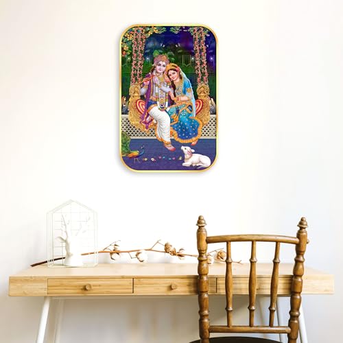 Image of Indianara Radha Krishna Painting With Frame 18 Inches X 12 Inches (Style 1)