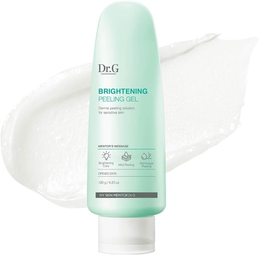 Dr. G Brightening Peeling Gel - Korean Skincare for Glowy Skin - Aqua Gommage Facial Exfoliator - Hyaluronic Acid, Ceramides, Vitamin C - Smooth Skin Texture, Low Irritation - Bulk Items - 4.23 fl oz
