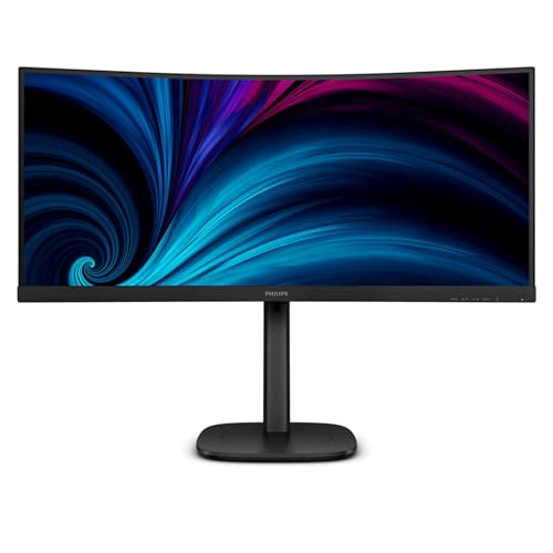 Image of Philips 34B2U3600C - 34 Inch WQHD Curved Monitor, Height Adjustable, Speaker (3440 x 1440, 120 Hz, 1 x HDMI 2.0, 1x DP 1.2, 1x USB-C (90W PD), USB Hub, RJ45) Black