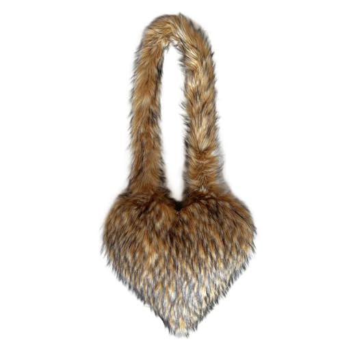 Image of Rejolly Heart Shaped Furry Purse for Women Soft Shoulder Bag Fluffy Faux Fur Trendy Y2K Girls Handbag