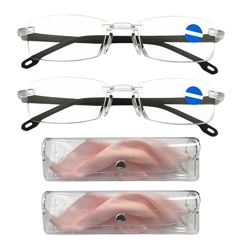 NIEEKRUN 2 Stück Intelligente Brille Mit Zoom, Autozoom Lesebrille, Tragbare Anti-Blaulicht Brille, Auto Zoom Lesebrille Herren Damen für Nah und Fern