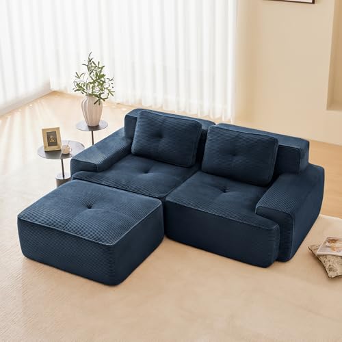 Image of Corduroy Modular Sectional Sofa, Oversized Cloud Couches for Living Room