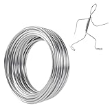 3mm Schmuck Craft Aluminiumdraht Basteldrah, 15M Dicker Draht Biegsamer Aluminiumdraht zum Basteln Schmuckherstellung Bindedraht Modellierdraht DIY-Skulpturen (Silber)