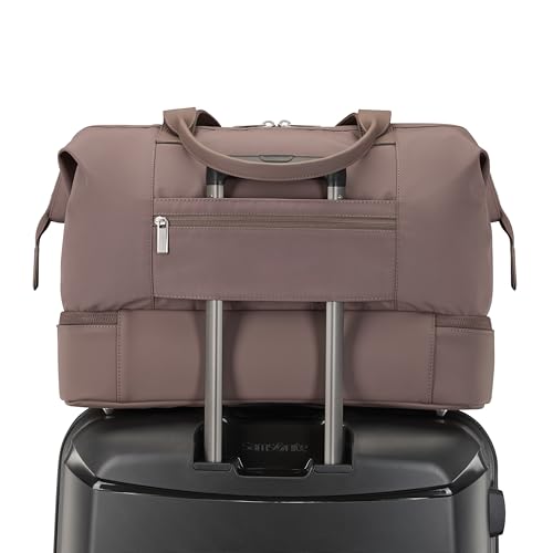 Samsonite Better Than Basics Weekender Duffle – Drop Bottom Travel Bag with 14” Laptop Compartment, SmartSleeve™ Trolley Strap, Adjustable Shoulder Strap, Durable RPET Lining, CHOCOLATE MAUVE - image 8