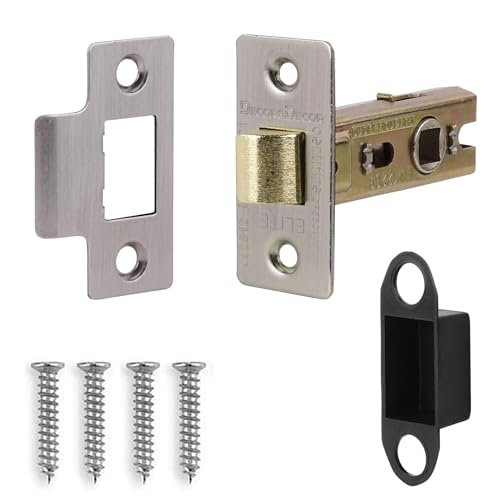 Decoranddecor 3 Inch Tubular Mortice Latch for Internal Doors Fire Rated - 1 Pack - 57 mm Back Set - 76 mm Overall Length- Satin Nickel