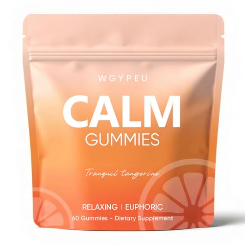 Calming Gummies Tranquil Tangerine Calm & Stress Relief with L-Theanine Lemon Balm & Chamomile Natural Botanical Blend for Daily Relaxation Support 60 Gummies