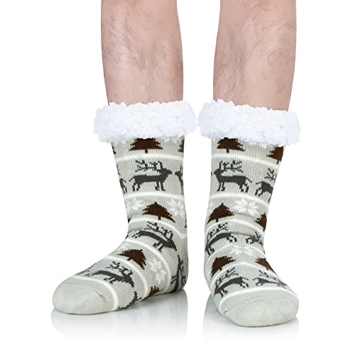 Zando Mens Slipper Socks - Fuzzy Winter Warm Socks for Men, Sleep, Indoor, Home, Christmas