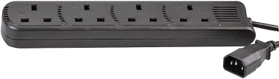 💎 72% MEGA DEAL! PRO ELEC IEC C14 to 4‑Gang UK Mains Extension Lead, 1m Cable, 10A, Black – PEL01204