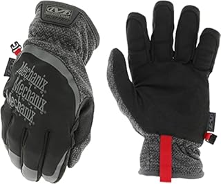 Mechanix Wear: ColdWork FastFit Winter Work Gloves with Elastic Cuff, Wind and Water Resistant, Fleece Insulated, Touch Capable Winter Gloves, For Mild Cold Weather (Black/Gray, Large)
