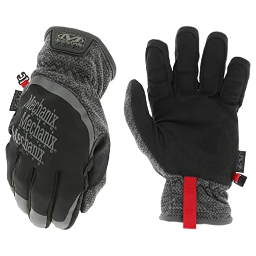 Mechanix Wear: ColdWork FastFit Winter Work Gloves with Elastic Cuff, Wind and Water Resistant, Fleece Insulated, Touch Capable Winter Gloves, For Mild Cold Weather (Black/Gray, Medium)