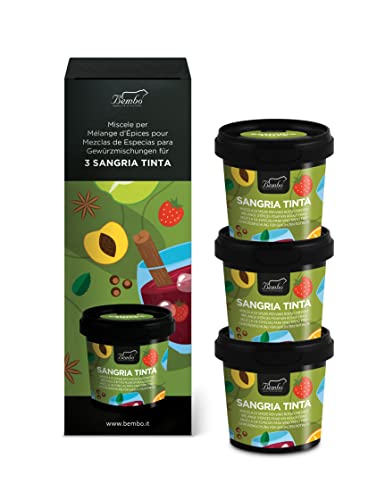 Sangria Rossa Bembo - 3 Miscele di Spezie per Sangria - Miscela di Spezie per Vino Rosso Freddo - Come Aromatizzare il Vino Rosso in Modo facile – Aperitivi e Cocktail - Made in Italy