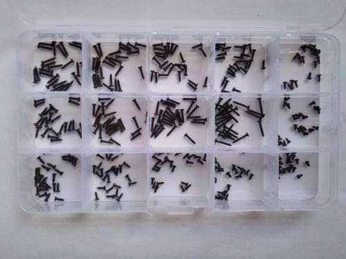 Generic 375pcs M1.4/M1.5 Phillips Round Head Self Tapping Screw Bolt Assortment Kit Set