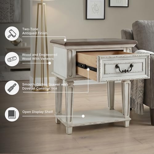 Image of Signature Design by Ashley Realyn 24-in French Country 1-Drawer Nightstand