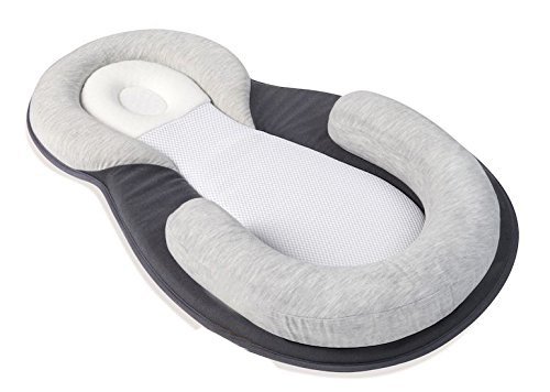 Aomier Almohada para bebé, cojín ergonómico de cabeza plana, almohada para niños, cojín de lactancia, antideformación, accesorio para regalo de bebé