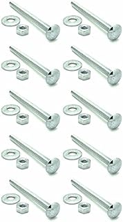 Ten (10) 1/4-20 x 3" Long Carriage Bolts Set w/Nuts & Washers (BCP285)