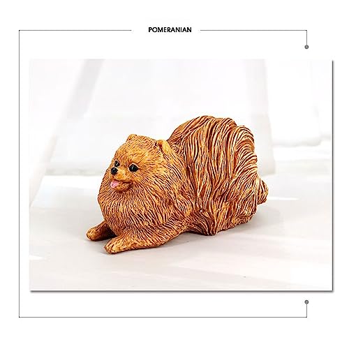 Estatua Decorativa de Perro Pomerania de Plástico miniatura 3