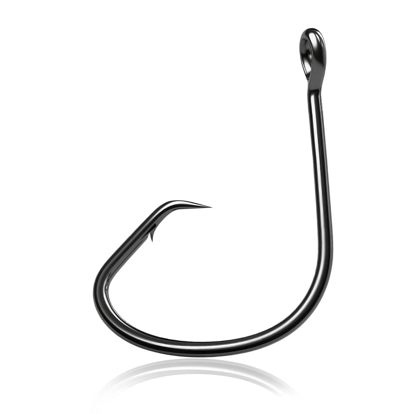 Fishing Circle Hooks Offset Fish Hook Saltwater,Barbed Live Bait Hooks Black Nickel/Wide Gap for Catfish Striped Bass