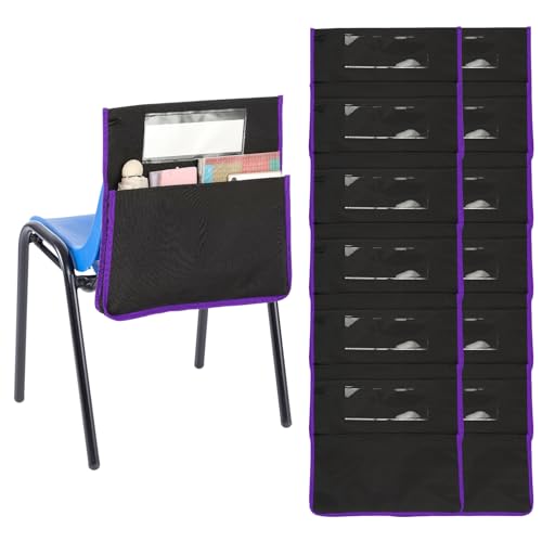 Poche de chaise violette PATIKIL lot de 6 rangements scolaires 42x39 cm - 2