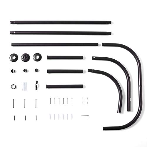 PrettyHome Shower Curtain Rod Hoop Square Shape Bathroom Heavy Duty No Rust Oval Shower Rod 58.3"x24" for Clawfoot Tub,for Free Standing Tubs Bronze