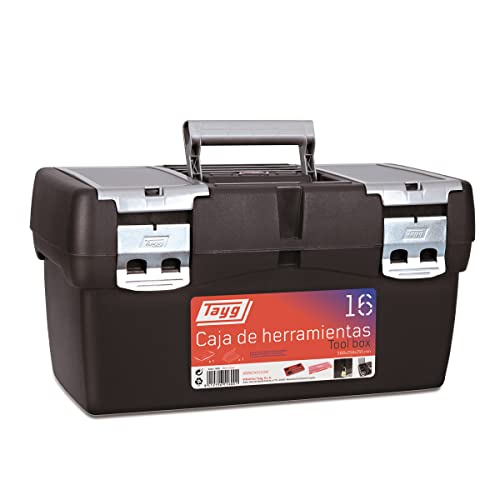 Tayg Werkzeugkiste 16, Tablett mit doppelter Kapazität, Metallverschlüssen, Werkzeugkasten aus Polypropylen, belastbar bis 120 kg, Maße 500 x 258 x 255...