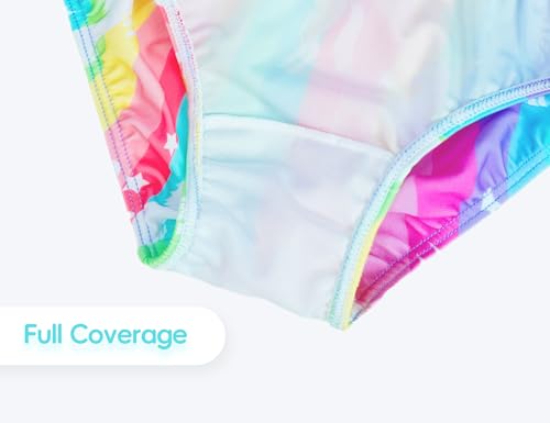 Image of Girls Swimsuit Long Sleeve Rush Guard Bathing Suit Swimwear with Bikini Bottom Sun Protection