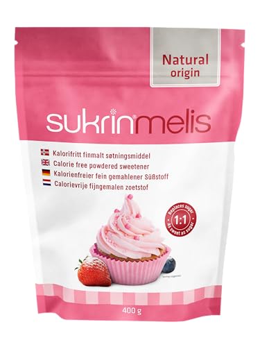 Sukrin Icing - Alternativa natural al azúcar en polvo con eritritol y stevia, edulcorante sin calorías para dietas cetogénicas y bajas en carbohidratos, 400 g